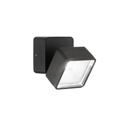 Ideal Lux Φωτιστικό Τοίχου Led 4000K Αλουμινίου Μαύρο Omega Ap Square 285535