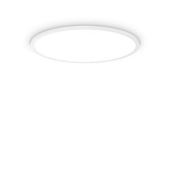 Ideal Lux Πλαφονιέρα Led Αλουμινίου Λευκή Ø60 53W 7500 Lumen 3000K Fly Slim Pl