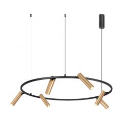 Zambelis Lights SENTA Φωτιστικό Οροφής Led 29W 3000K Με Περιστρεφόμενα Σποτ Μαύρο/Χρυσό Φ67 Εκ. 2636 - Dimmable