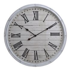 Inart Ρολόι Τοίχου Πλαστικό Αντικέ Λευκό 76x76x6 Κωδικός: 3-20-864-0129