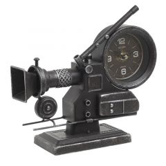 Inart Επιτραπέζιο Ρολόι "Κάμερα" Μεταλλικό Αντικέ Μαύρο 28x9,5x25,5 Κωδικός: 3-20-977-0239