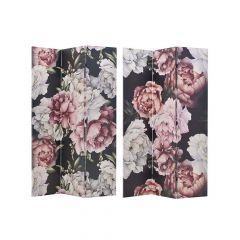 Inart Παραβάν "Λουλούδια" Υφασμάτινο Λευκό/Ροζ 120x3x180 Κωδικός: 3-50-610-0258