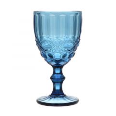 Inart Ποτήρι Κρασιού Γυάλινο Σετ Των 6 Τεμαχίων Μπλε 8x8x17 Κωδικός: 3-60-896-0023