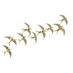 Inart Διακοσμητικό Τοίχου "Πουλιά" Μεταλλικό Χρυσό 101x2x33 Κωδικός: 3-70-120-0079