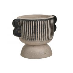 Inart Βάζο Fiberglass Εκρού/Μαύρο 26x19x21 Κωδικός: 3-70-146-0458