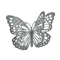 Inart Διακοσμητικό Τοίχου "Πεταλούδα" Μεταλλικό Αντικέ Πράσινη 22x15 Κωδικός: 3-70-349-0111
