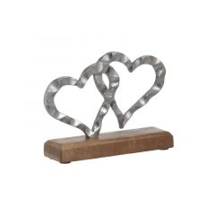 Inart Επιτραπέζιο Διακοσμητικό "Καρδιά" Μεταλλικό Ασημί 19x5x13 Κωδικός: 3-70-357-0222