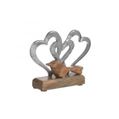 Inart Επιτραπέζιο Διακοσμητικό "Καρδιές" Αλουμινίου Ασημί 18x5x15 Κωδικός: 3-70-357-0231