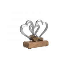 Inart Επιτραπέζιο Διακοσμητικό "Καρδιές" Αλουμινίου Ασημί 13x5x11 Κωδικός: 3-70-357-0232