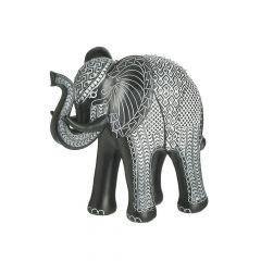 Inart Ελέφαντας Polyresin Μαύρος/Λευκός 15x7x16 Κωδικός: 3-70-446-0105