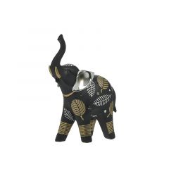 Inart Διακοσμητικός Ελέφαντας Polyresin Μαύρος/Ασημί/Χρυσός 16x7x23 Κωδικός: 3-70-547-0946