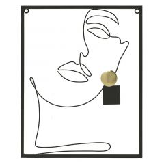 Inart Διακοσμητικό Τοίχου "Πρόσωπο" Μεταλλικό Μαύρο/Χρυσό 40x2x50 Κωδικός: 3-70-709-0009