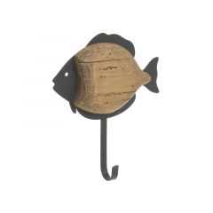 Inart Κρεμάστρα Τοίχου "Ψάρι" Ξύλινη Natural/Μαύρη 18x4x21 Κωδικός: 3-70-874-0153