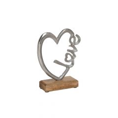 Inart Διακοσμητική Καρδιά Μεταλλική Ασημί/Natural 17x5x14 Κωδικός: 3-70-985-0069
