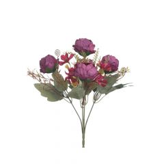 Inart Τεχνητό Μπουκέτο Λουλουδιών Μωβ 28 Εκ. Κωδικός: 3-85-397-0023