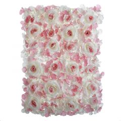 Inart Τεχνητή Φυλλωσιά Με Τριαντάφυλλα Λευκά/Ροζ 40x60 Κωδικός: 3-85-909-0026