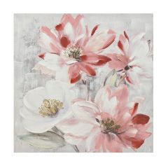 Inart Πίνακας "Λουλούδια" Ροζ/Λευκός 80x3x80 Κωδικός: 3-90-242-0306