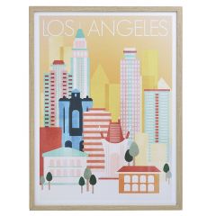 Inart Πίνακας ''Los Angeles'' Ξύλινος Natural/Πολύχρωμος 45x3x60 Κωδικός: 3-90-709-0349
