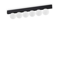 Ideal Lux Εξάφωτο Φωτιστικό Οροφής/Τοίχου Led Μαύρο 43,5x6x9 Εκ. 18W 1500 Lumen 3000K Ping Pong Pl6