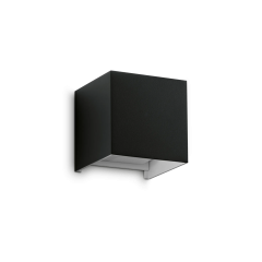 Ideal Lux Απλίκα Εξωτερικού Χώρου Led Μαύρη 10x10 Εκ. Atom Ap 313450