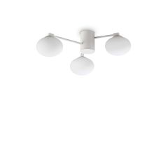 Ideal Lux Τρίφωτο Φωτιστικό Οροφής Γυάλινο/Μεταλλικό Λευκό Ø60 Εκ. Hermes Pl3