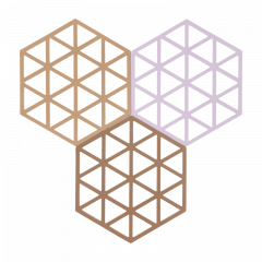 Zone Denmark Σουπλά Για Ζεστά Σκεύη Σιλικόνης Σετ 3 Τμχ 16x14 Εκ. - Triangles Light Terracotta/Lupine/Almond