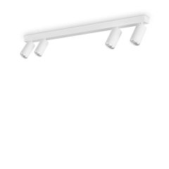 Ideal Lux Τετράφωτο Σποτ Οροφής/Τοίχου Μεταλλικό Λευκό 90x5,5x14,5 Εκ. Profilo Pl4