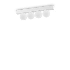 Ideal Lux Τετράφωτο Φωτιστικό Οροφής/Τοίχου Led Λευκό 31x6x9 Εκ. 12W 1000 Lumen 3000K Ping Pong Pl4