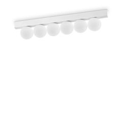 Ideal Lux Εξάφωτο Φωτιστικό Οροφής/Τοίχου Led Λευκό 43,5x6x9 Εκ. 18W 1500 Lumen 3000K Ping Pong Pl6