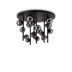 Ideal Lux Δεκαοκτάφωτο Φωτιστικό Οροφής Φιμέ/Μαύρο Ø 75x50,5 Εκ. Perlage Pl18