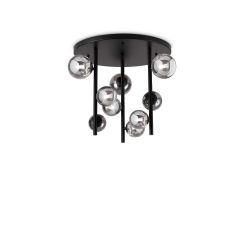 Ideal Lux Εννιάφωτο Φωτιστικό Οροφής Φιμέ/Μαύρο Ø 55x50 Εκ. Perlage Pl9