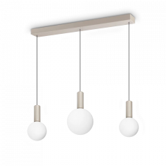 Ideal Lux Τρίφωτο Φωτιστικό Οροφής Ράγα Led Γυάλινο/Μεταλλικό Λευκό 85 Εκ. Odeon Sp3