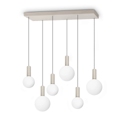 Ideal Lux Εξάφωτο Φωτιστικό Οροφής Ράγα Led Γυάλινο/Μεταλλικό Λευκό 88 Εκ. Odeon Sp6 Linear