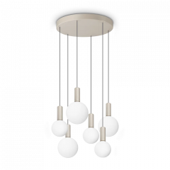 Ideal Lux Εξάφωτο Φωτιστικό Οροφής Led Γυάλινο/Μεταλλικό Λευκό Ø57 Εκ. Odeon Sp6