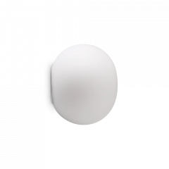 Ideal Lux Απλίκα Τοίχου Γυάλινη Λευκή Ø15 Cotton Ap1