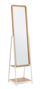 Bizzotto Haldor Καθρέπτης Δαπέδου Μεταλλικός/Ξύλινος Λευκός 42,5x38x174