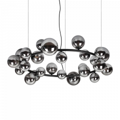 Ideal Lux Εικοσιπεντάφωτο Φωτιστικό Οροφής Ράγα Φιμέ/Μαύρο 103,5x110 Εκ. Perlage Sp25