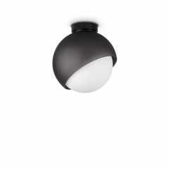 Ideal Lux Πλαφονιέρα Γυάλινη/Μεταλλική Μαύρο Ø22 Εκ. Bloom Pl1
