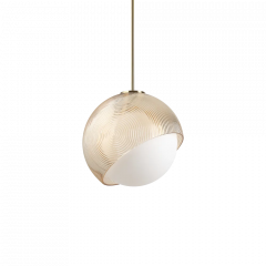 Ideal Lux Φωτιστικό Οροφής Γυάλινο/Μεταλλικό Οξυντέ Ø30 Εκ. Bloom Sp1