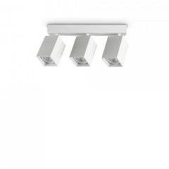 Ideal Lux Τρίφωτο Σποτ Μεταλλικό Λευκό Dynamite Pl4 Square 367415