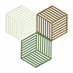 Zone Denmark Σουπλά Για Ζεστά Σκεύη Σιλικόνης Σετ 3 Τμχ 16x14 Εκ. - Hexagon Grass/Mint/Liquorice