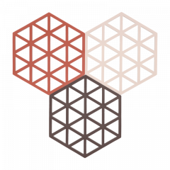 Zone Denmark Σουπλά Για Ζεστά Σκεύη Σιλικόνης Σετ 3 Τμχ 16x14 Εκ. - Triangles Burned Red/Rose/Kalamata