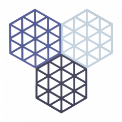 Zone Denmark Σουπλά Για Ζεστά Σκεύη Σιλικόνης Σετ 3 Τμχ 16x14 Εκ. - Triangles Midnight/Indigo/Blue