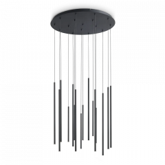 Ideal Lux Δεκαεξάφωτο Φωτιστικό Οροφής Led 3000K Μεταλλικό Μαύρο Ø65 Εκ. Look Sp16 Round Drop