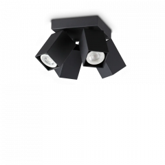 Ideal Lux Τετράφωτο Σποτ Μεταλλικό Μαύρο Dynamite Pl4 Square 371313
