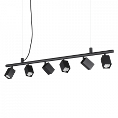 Ideal Lux 6φωτο Φωτιστικό Οροφής Μεταλλικό Μαύρο Dynamite Sp6 Square 371412