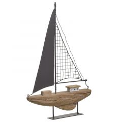 Inart Διακοσμητικό Καράβι Ξύλινο/Μεταλλικό Natural/Μαύρο 30x5x45 Κωδικός: 4-70-727-0033