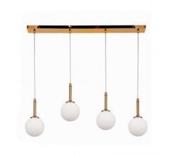 Inlight Τετράφωτο Φωτιστικό Οροφής Ράγα Γυάλινο/Μεταλλικό Χρυσό 4016-4-ΡΑΓΑ