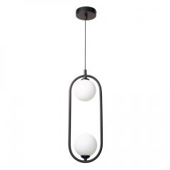 Inlight Δίφωτο Φωτιστικό Οροφής Γυάλινο/Μεταλλικό Μαύρο 4023-BL