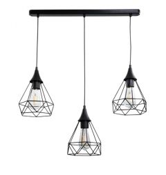 Inlight Τρίφωτο Φωτιστικό Οροφής Ράγα Μεταλλικό Μαύρο 4024-3-BL/rail